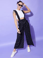 Women's Black Heart Print Pinafore Jumpsuits (T Shirt not included)